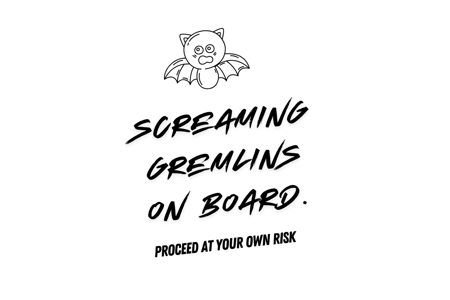 Gremlins on board - car sticker
