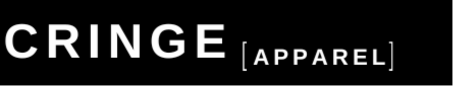 White text reading 'CRINGE [APPAREL]' centered on a solid black background.